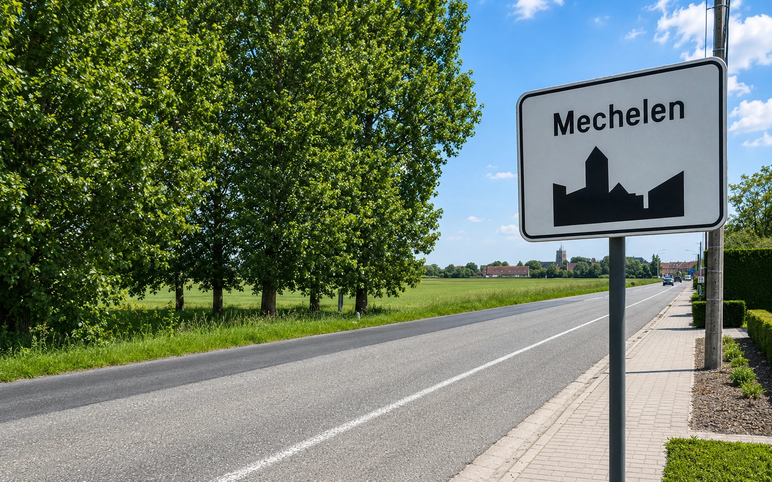 Sign indicating the start of the built-up area