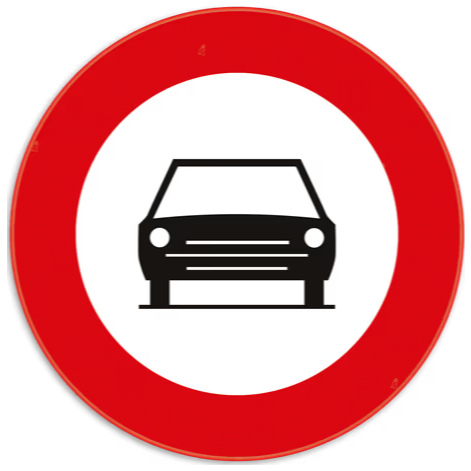 Bord verboden voor auto's