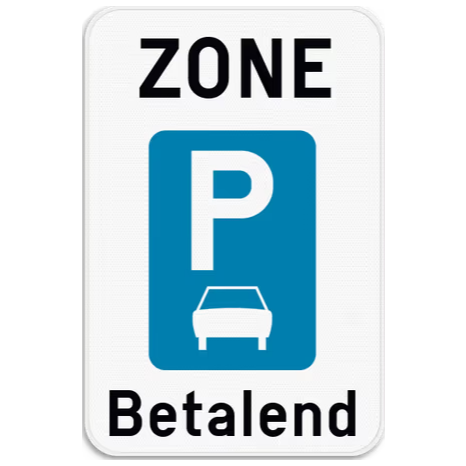 Zonebord betalend parkeren