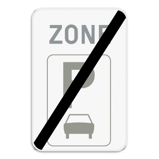 Zonebord einde ZE9 parkeerzone