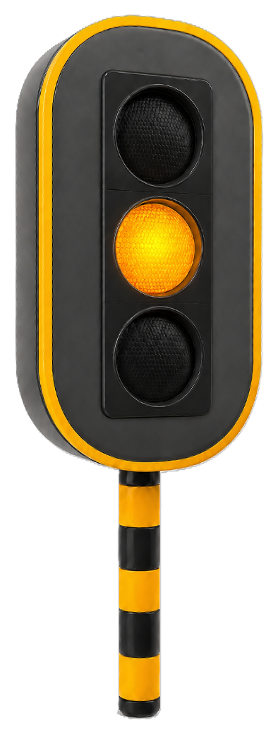 Oranjegeel verkeerslicht